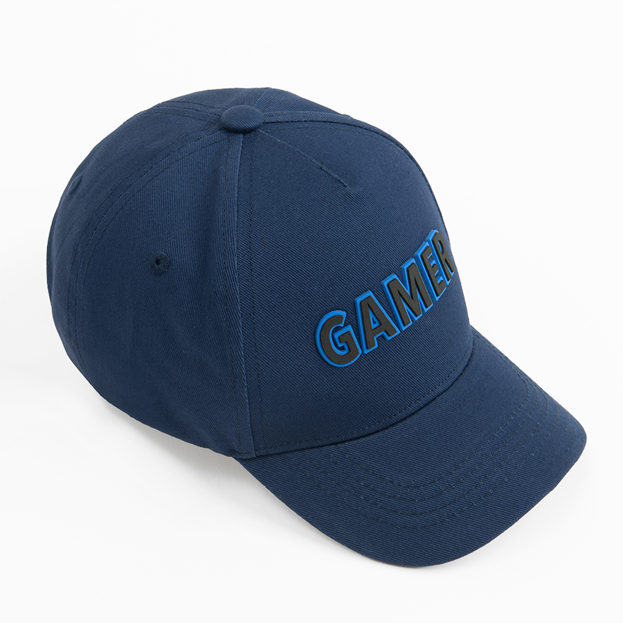 Blue jockey hat with GAME print