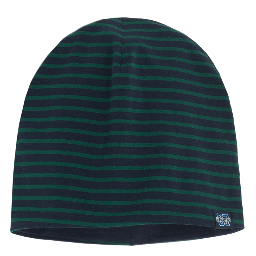 Blue and striped beaniehat