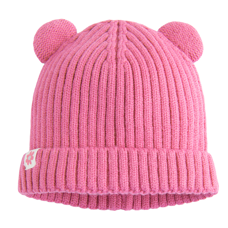 Fucshia beanie with ears