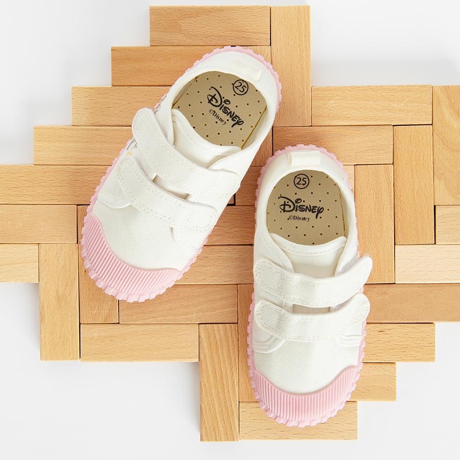 Minnie Mouse white sneakers with scratch