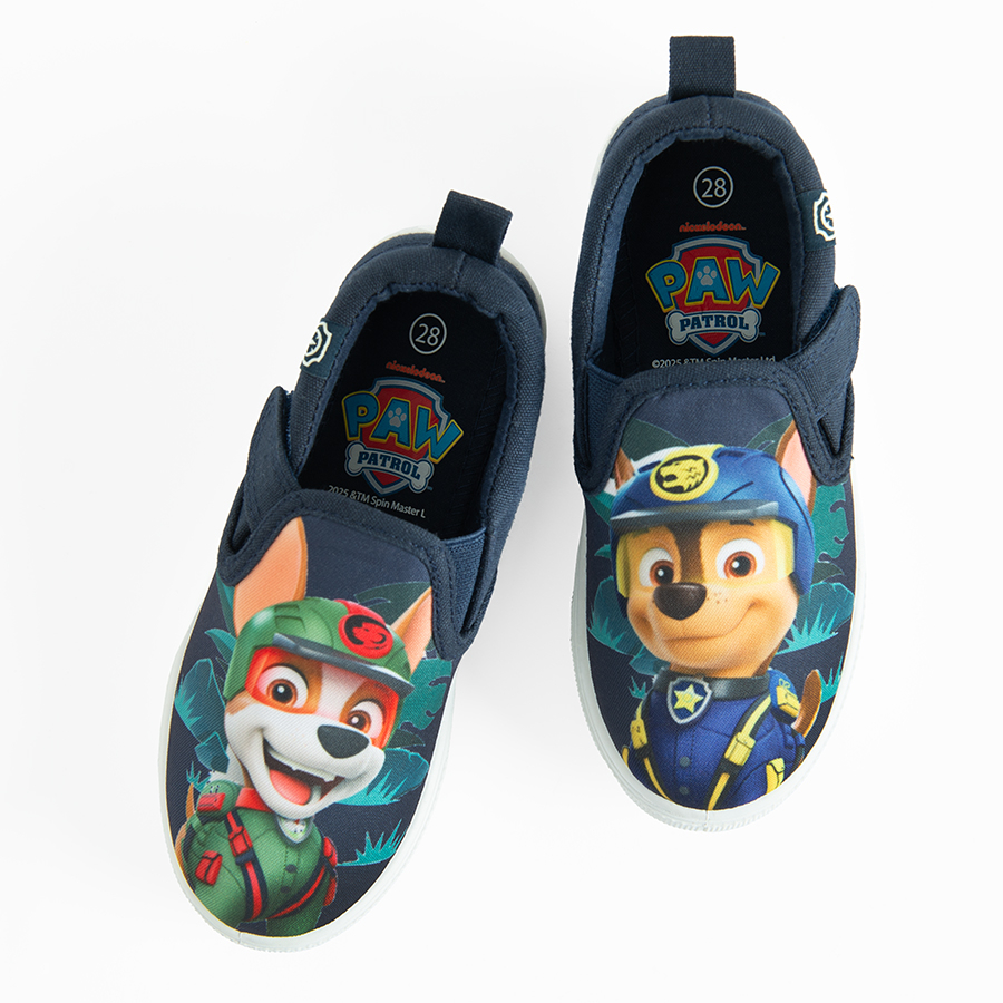 Παπούτσια πάνινα μπλε με βέλκρο και στάμπα PAW PATROL