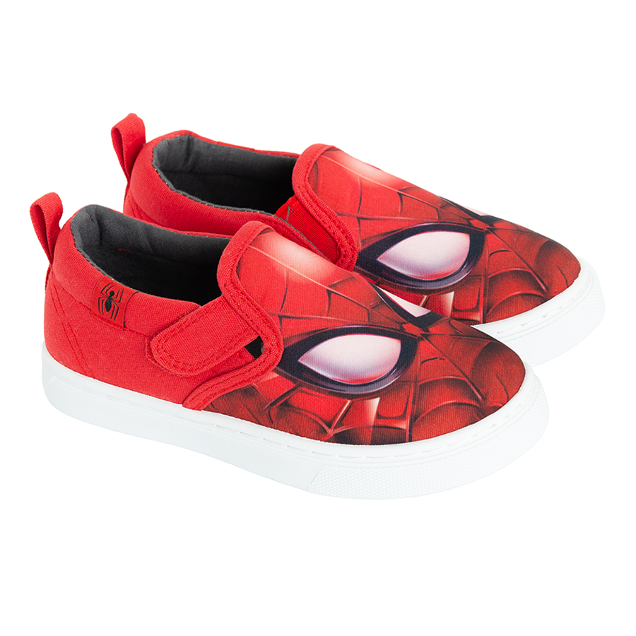 Spiderman red canvas slip on