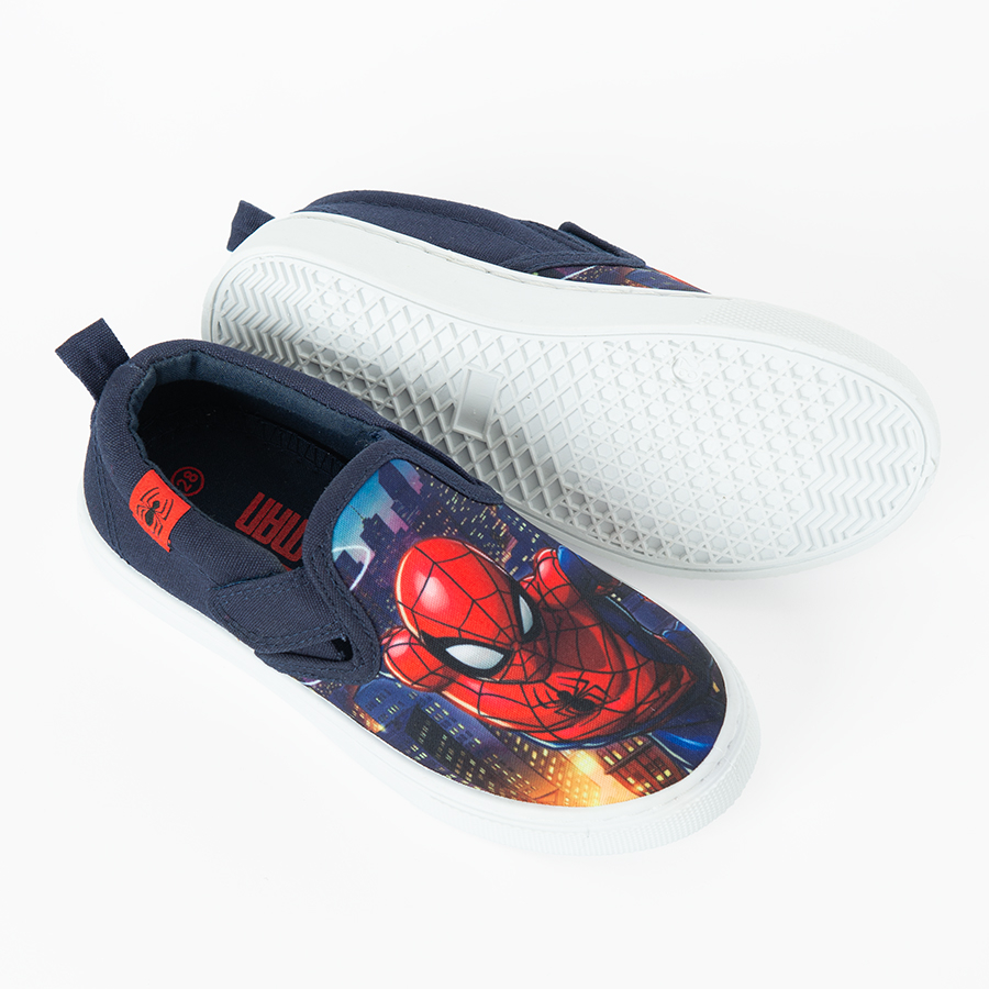 Spiderman blue canvas slip on