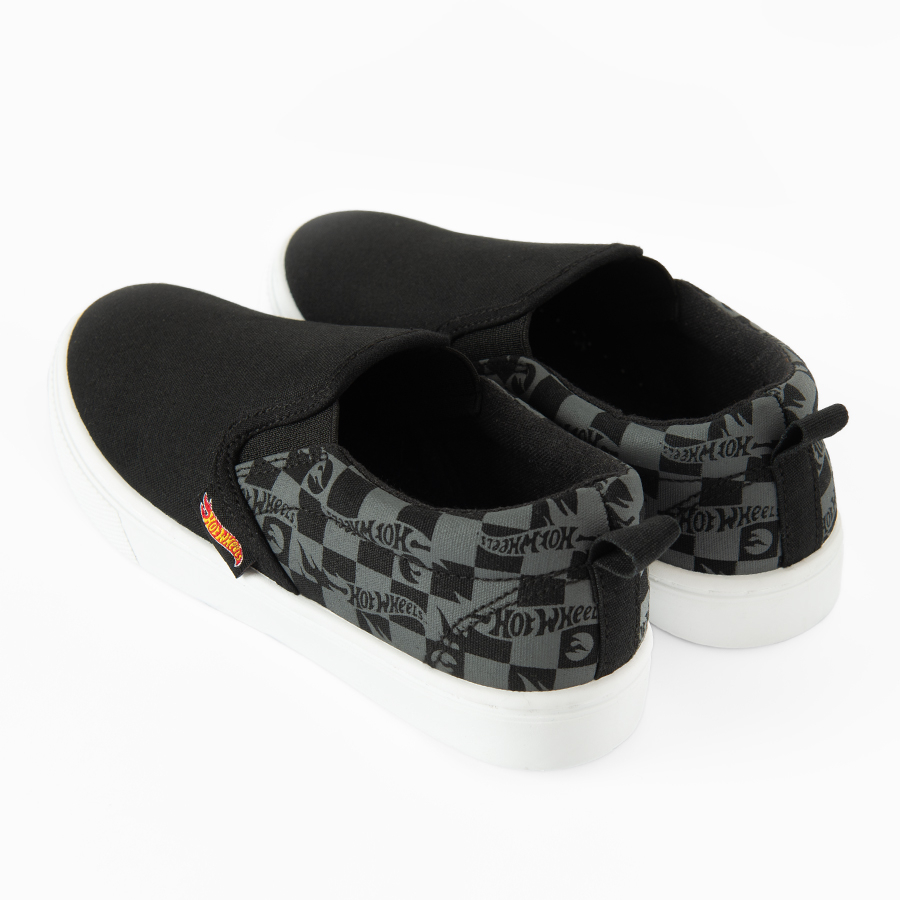 Black canvas slip on shoes