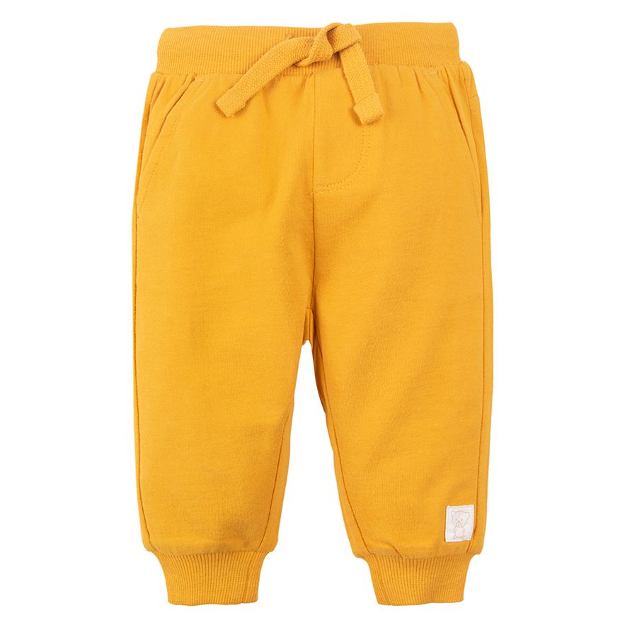 Yellow and grey with trucks jogging pants 2 pack