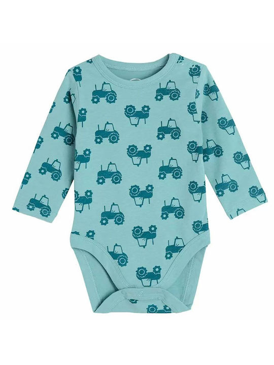 Turquoise trucks long sleeve bodysuit