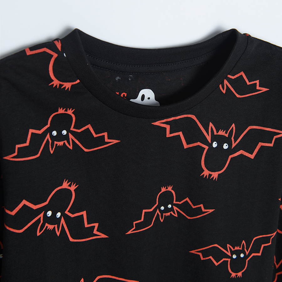 Black bats Halloween long sleeve blouse