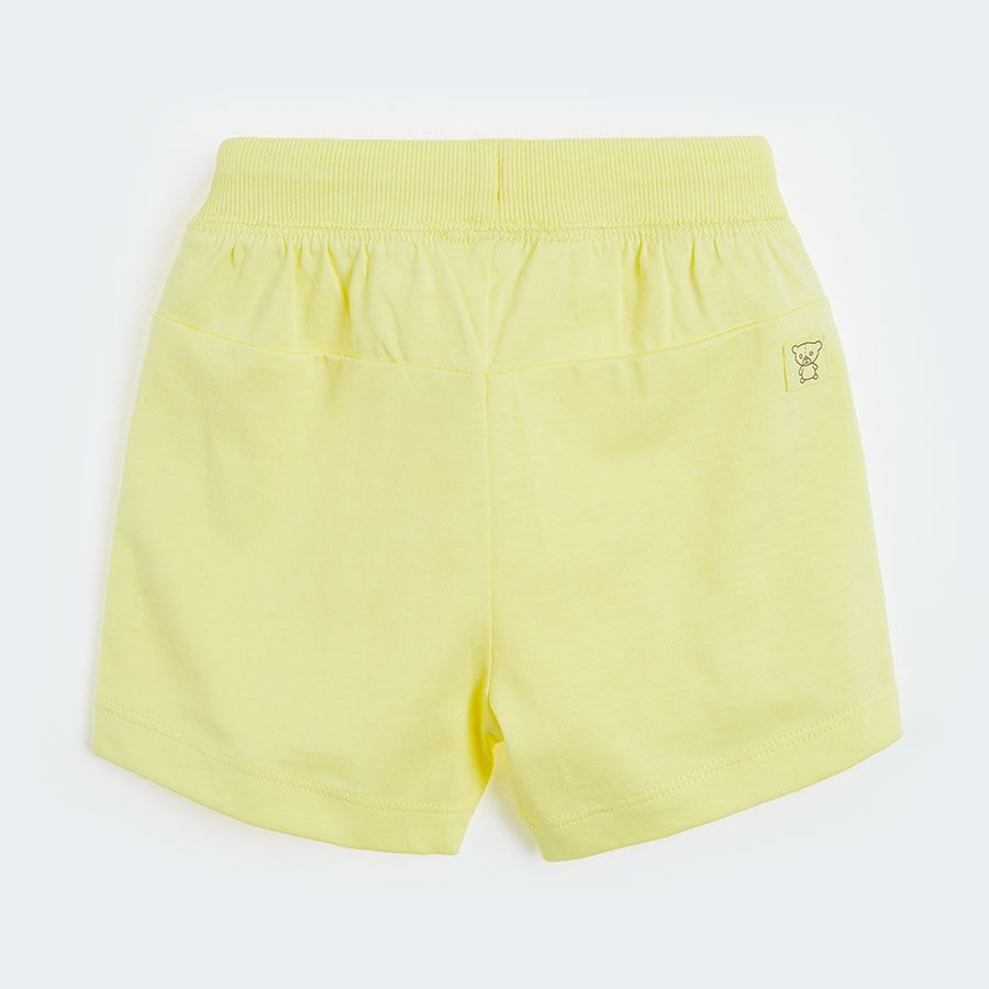 Lime shorts with adjustable waist and Lion is my friend print