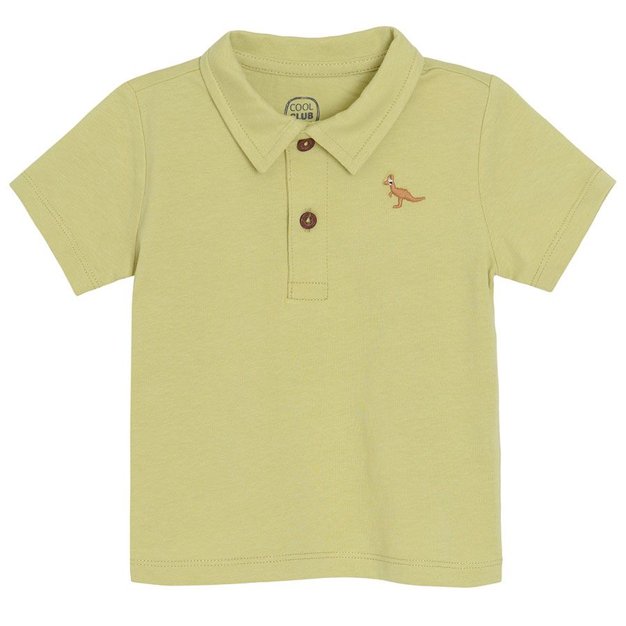 Olive short sleeve polo and blue with crocodile print T-shirts - 2 pack