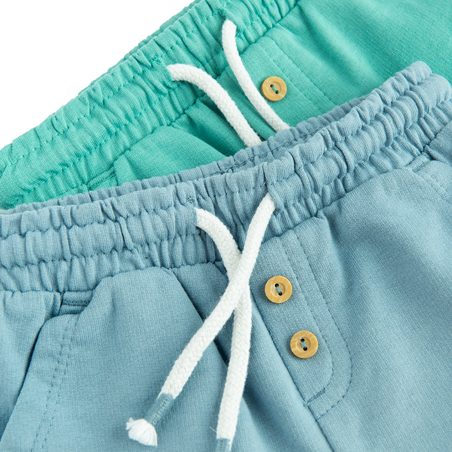 Green and lilac shorts with cord- 2 pack