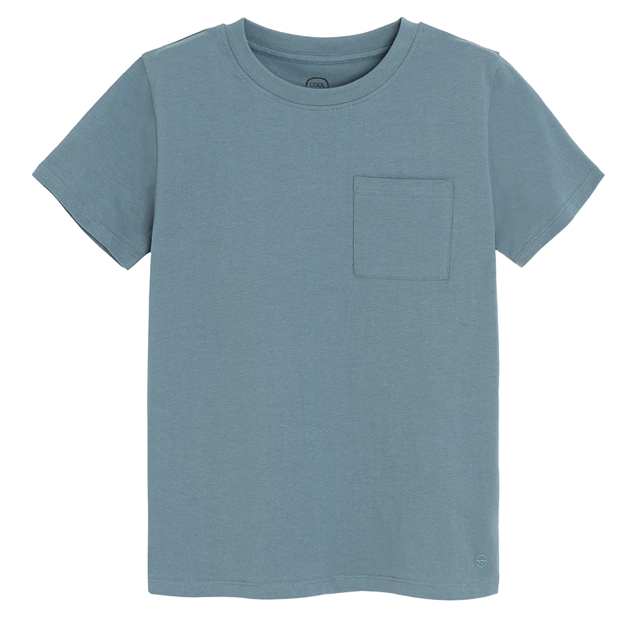 White, light blue and blue T-shirts with lemonade print- 3 pack