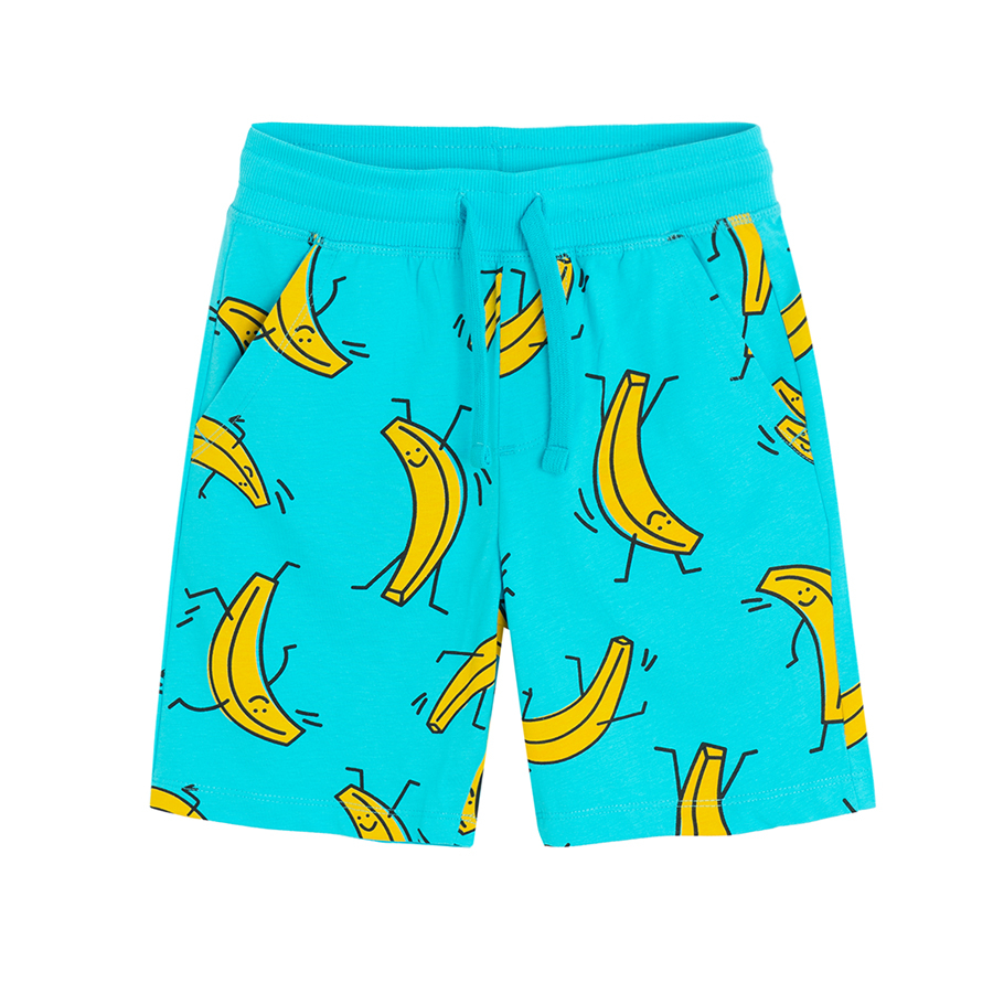 Grey and blue with bananas print - 2 pack