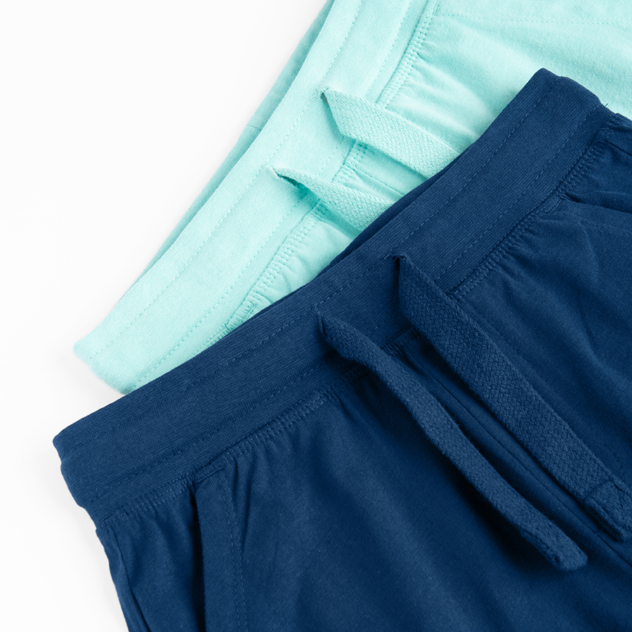 Blue and turquoise shorts with cord- 2 pack