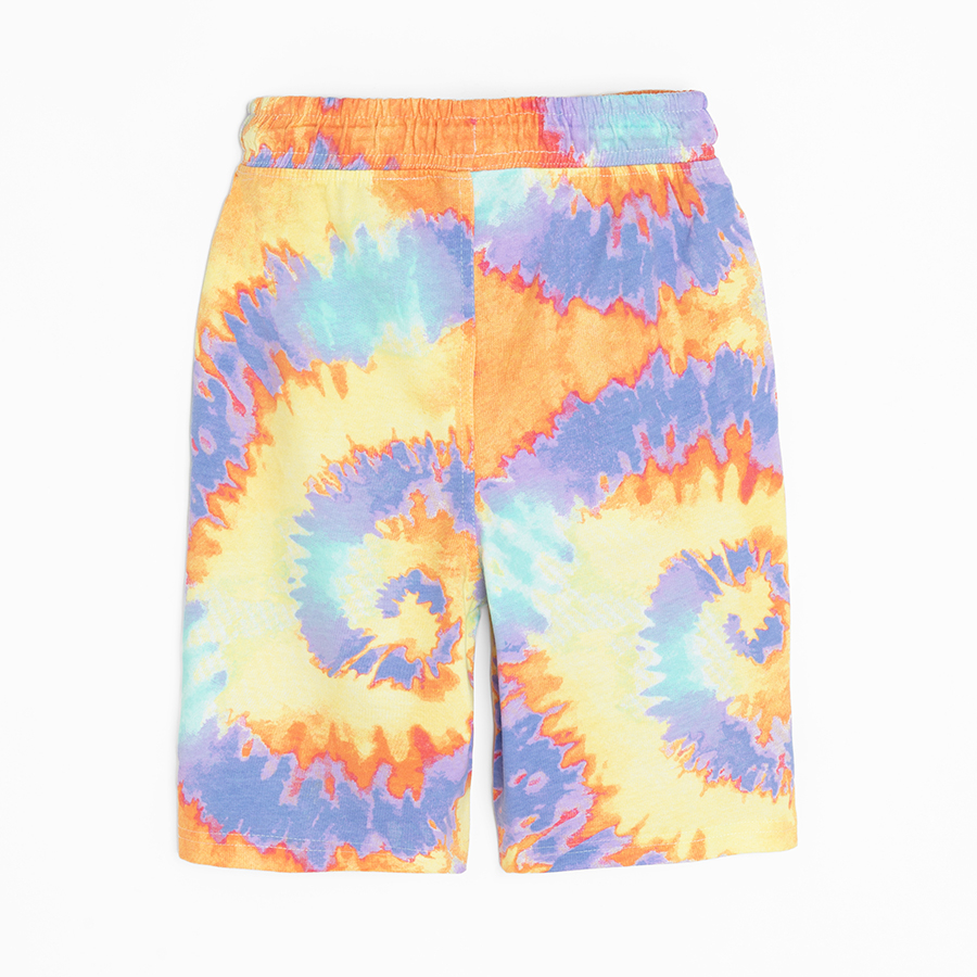 Tie dye long shorts with cord