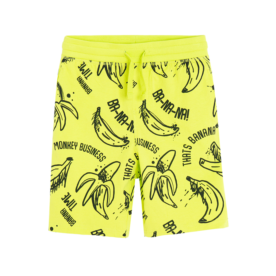 Black and yellow shorts with banana print- 2 pack