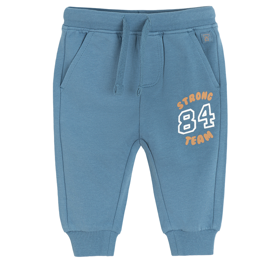 Blue and light brown with trucks print sweatpants- 2 pack