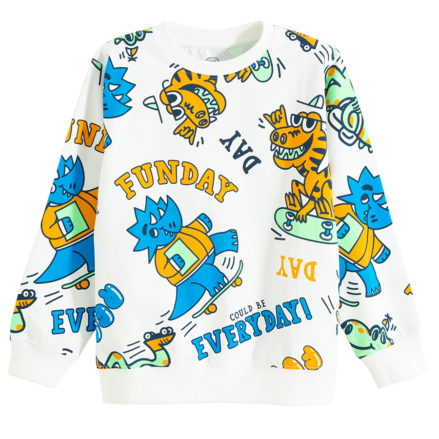 Long sleeve sweatshirt with dinosaurs print