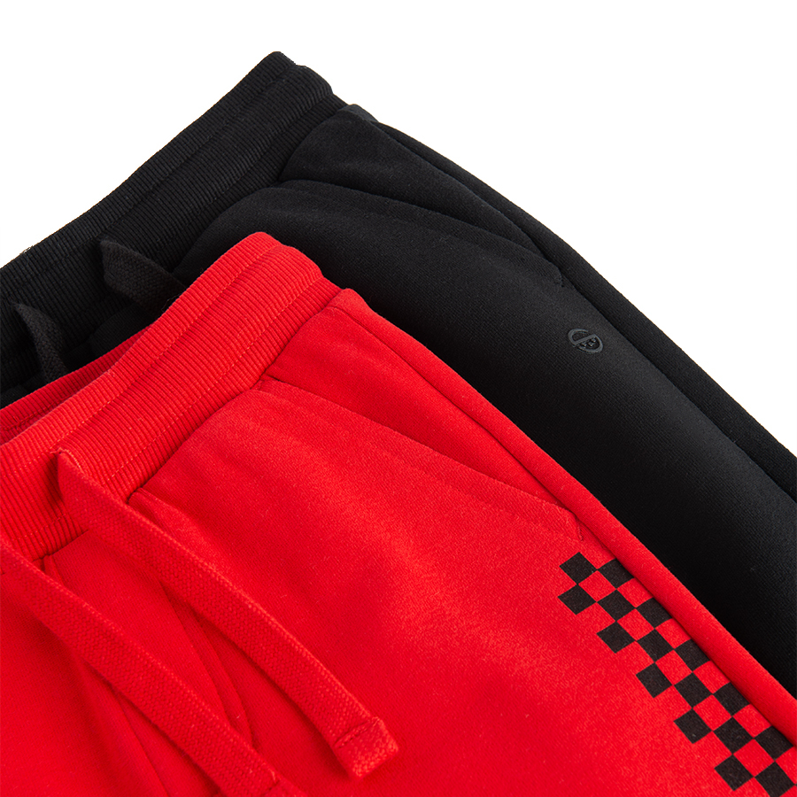 Black and red jogging pants- 2 pack