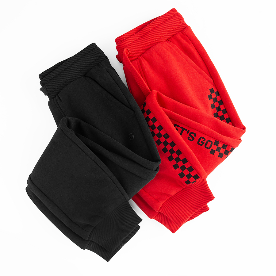 Black and red jogging pants- 2 pack