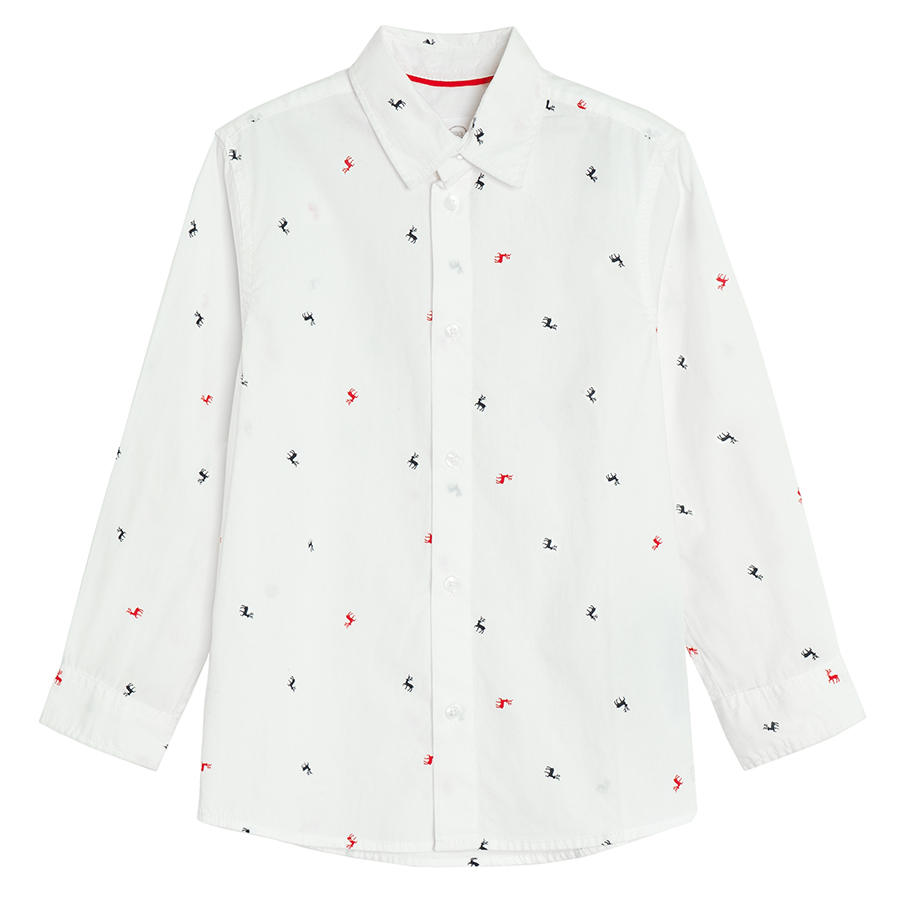 White long sleeve shirt with pattern