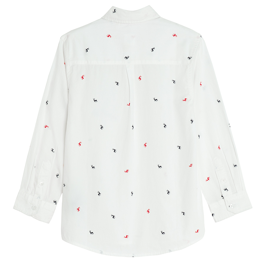 White long sleeve shirt with pattern