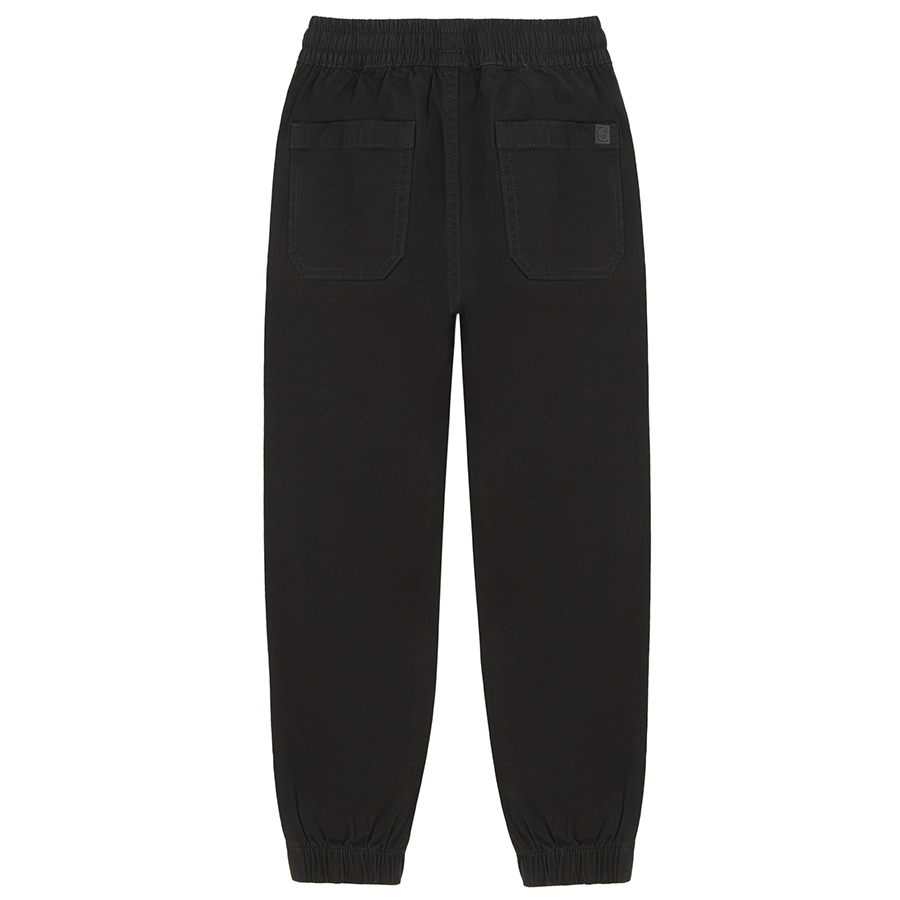 Black trousers with corded waist