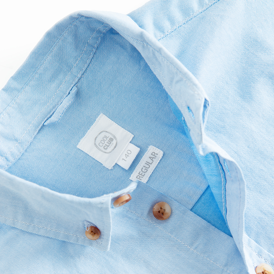 Blue button down classic shirt