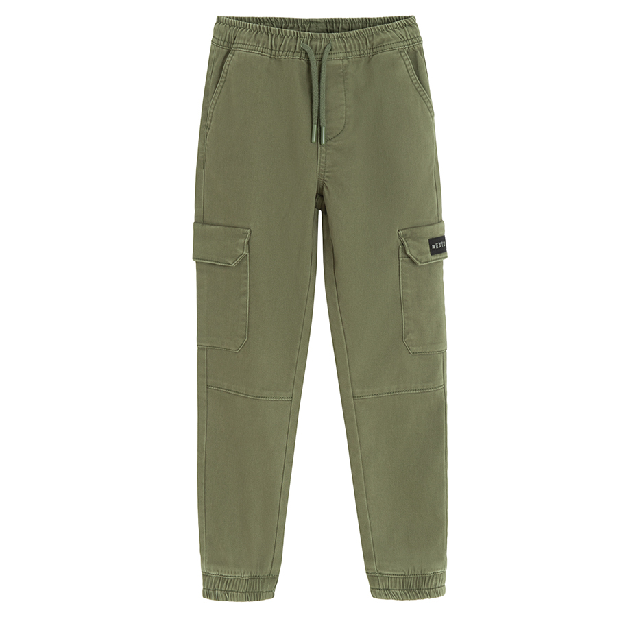 Khaki cargo type trousers