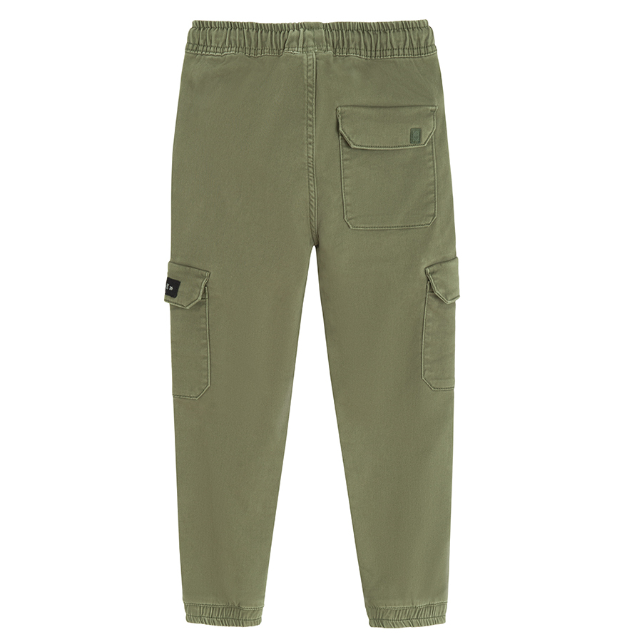 Khaki cargo type trousers