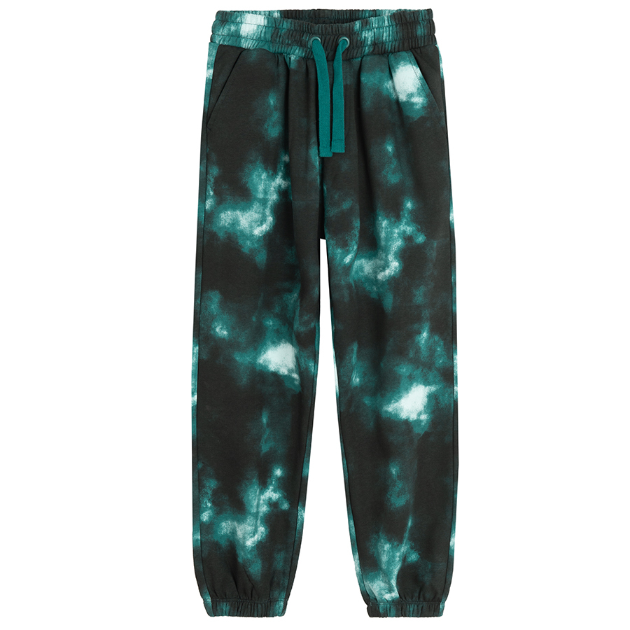 Green tie dye jogging pants