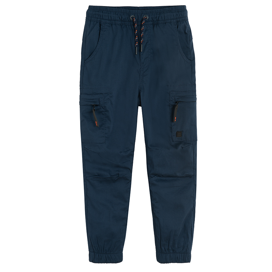 Blue cargo trousers