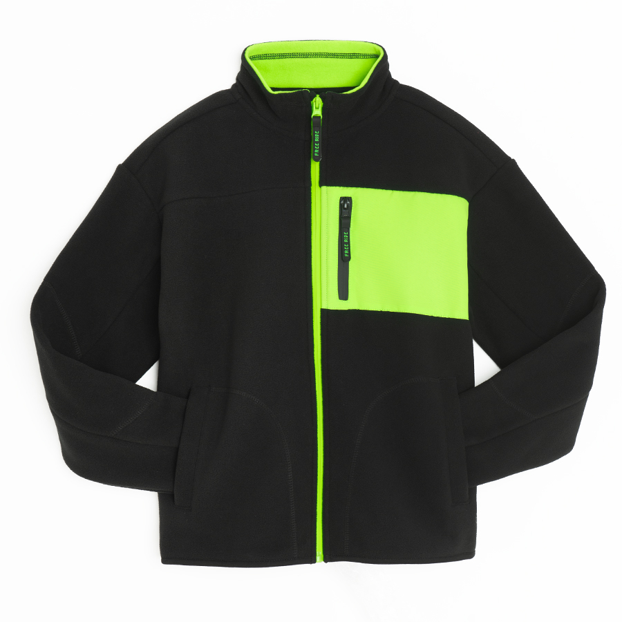 Black with fluo yellow zip through sweatshirt