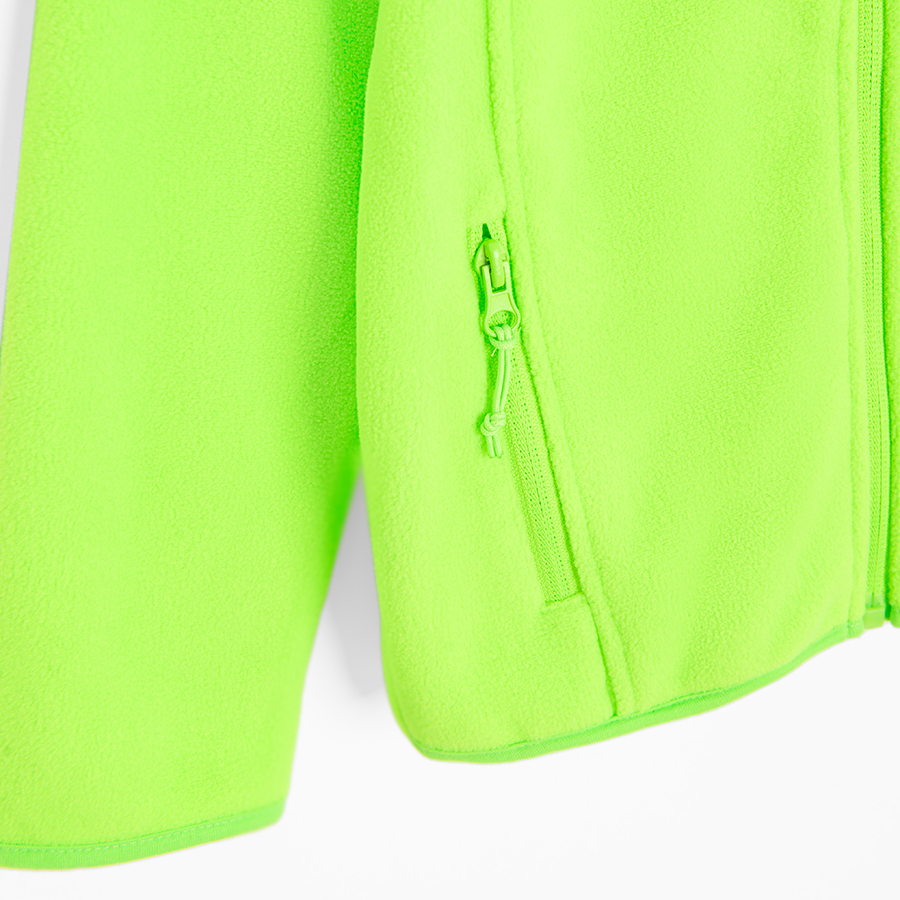 Fluo green zip through sweatshirt