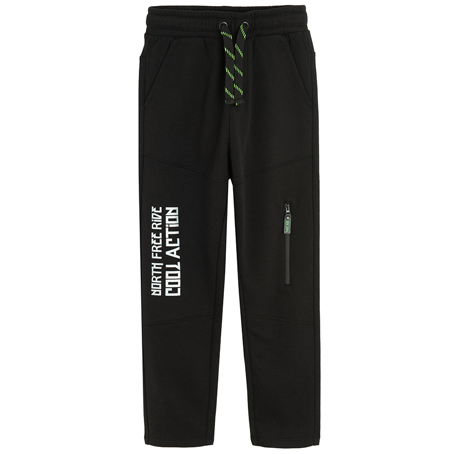 Black jogging pants with flou details