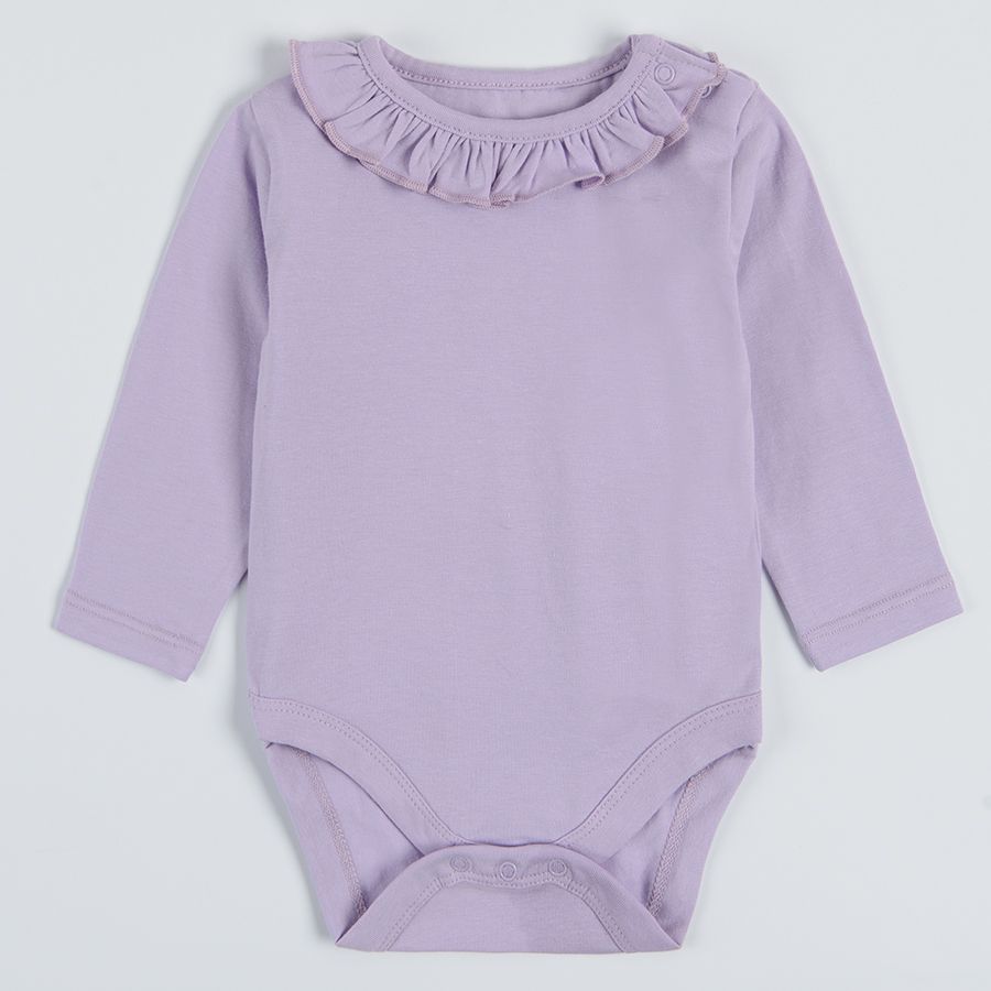 White and purple long sleeve bodysuits- 2 pack