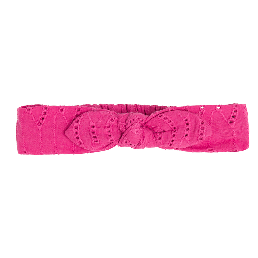 Fucshia short sleeve embroidered sress with matching headband