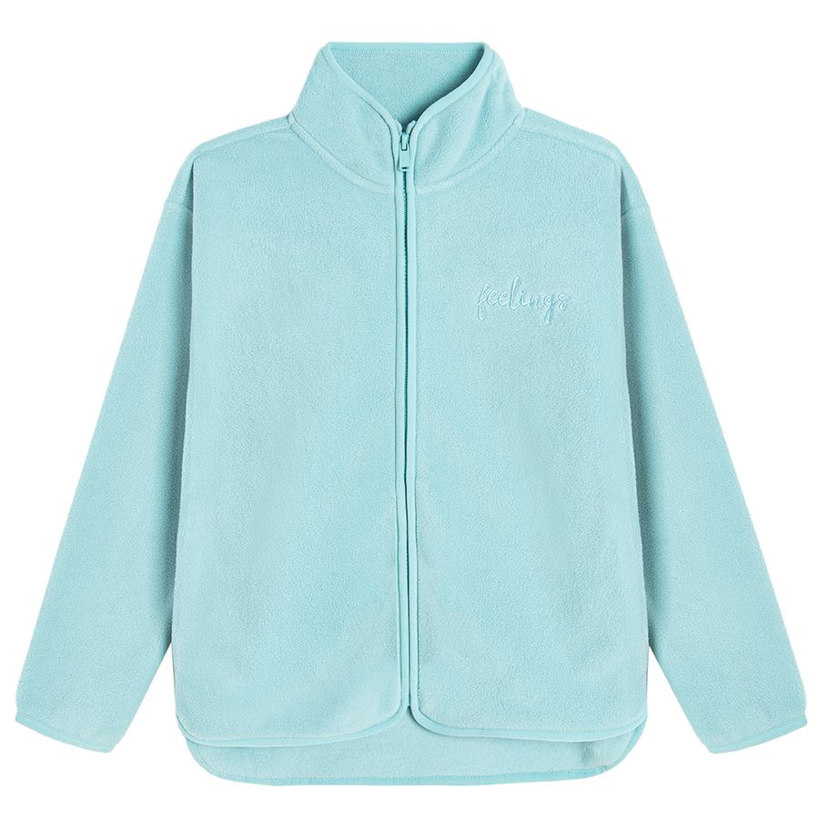 Light mint zip through sweatshirt