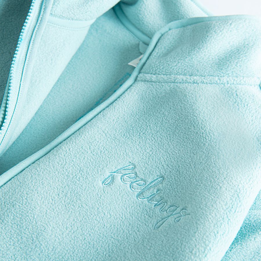 Light mint zip through sweatshirt