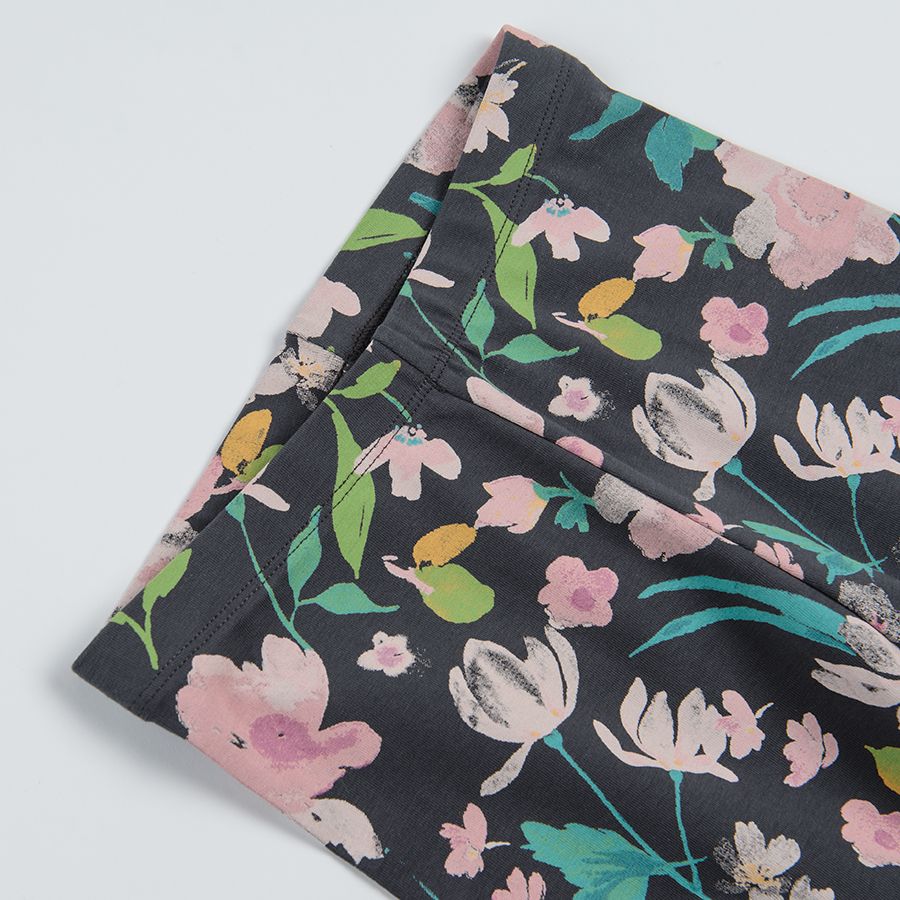 Graphite floral leggings