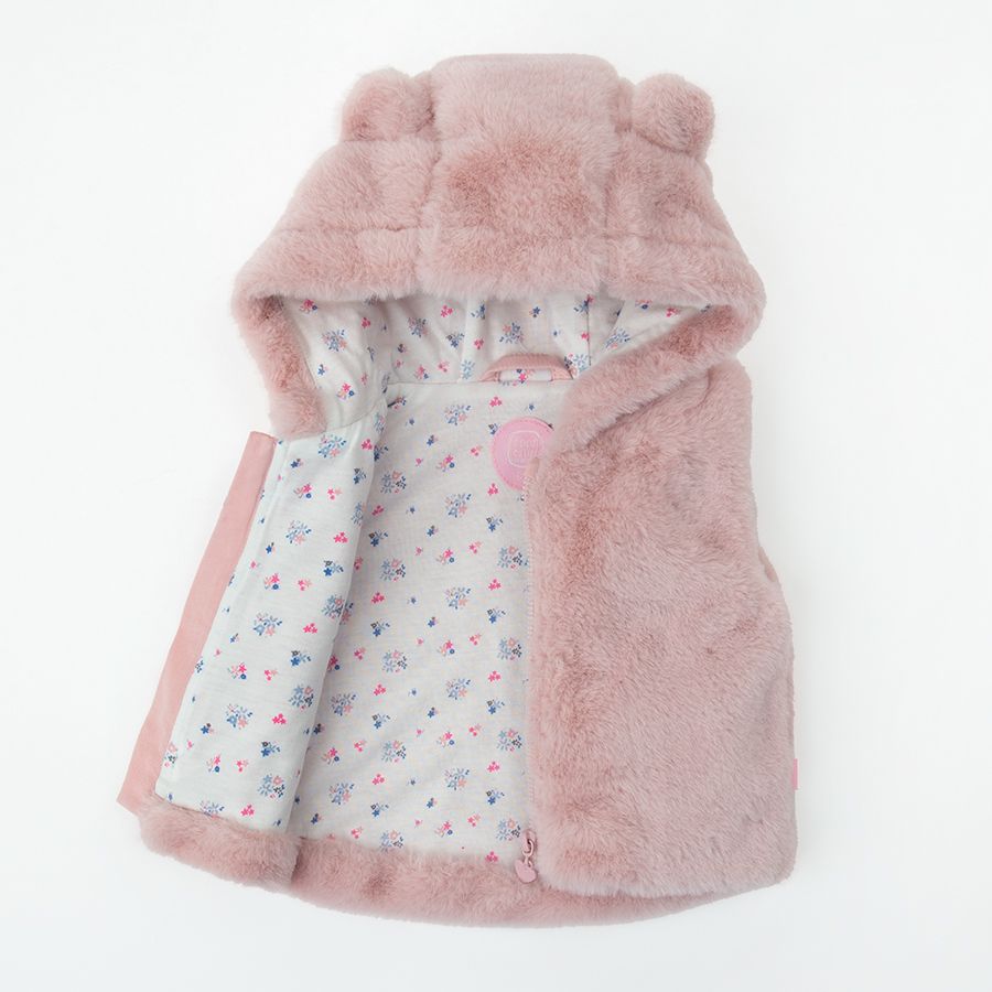 Pink hooded vest