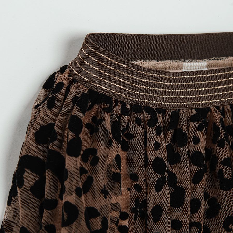 Brown animal print skirt