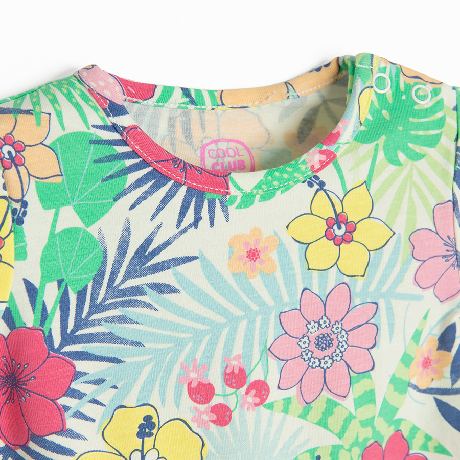 Greek floral short sleeve bodysuit