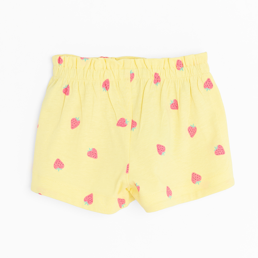 Yellow shorts with strawberries print