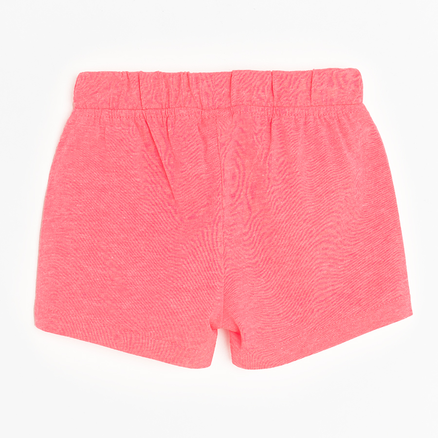 Fucshia shorts with ruffles on side pockets