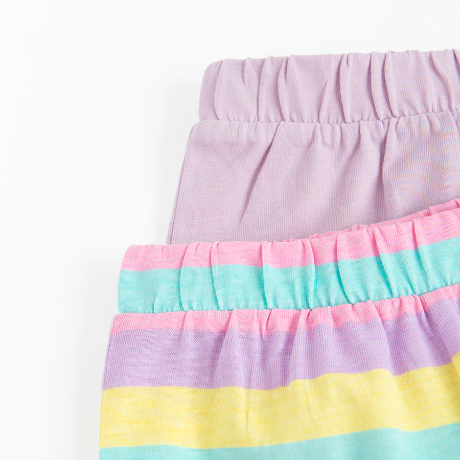 Purple and mix color shorts- 2 pack