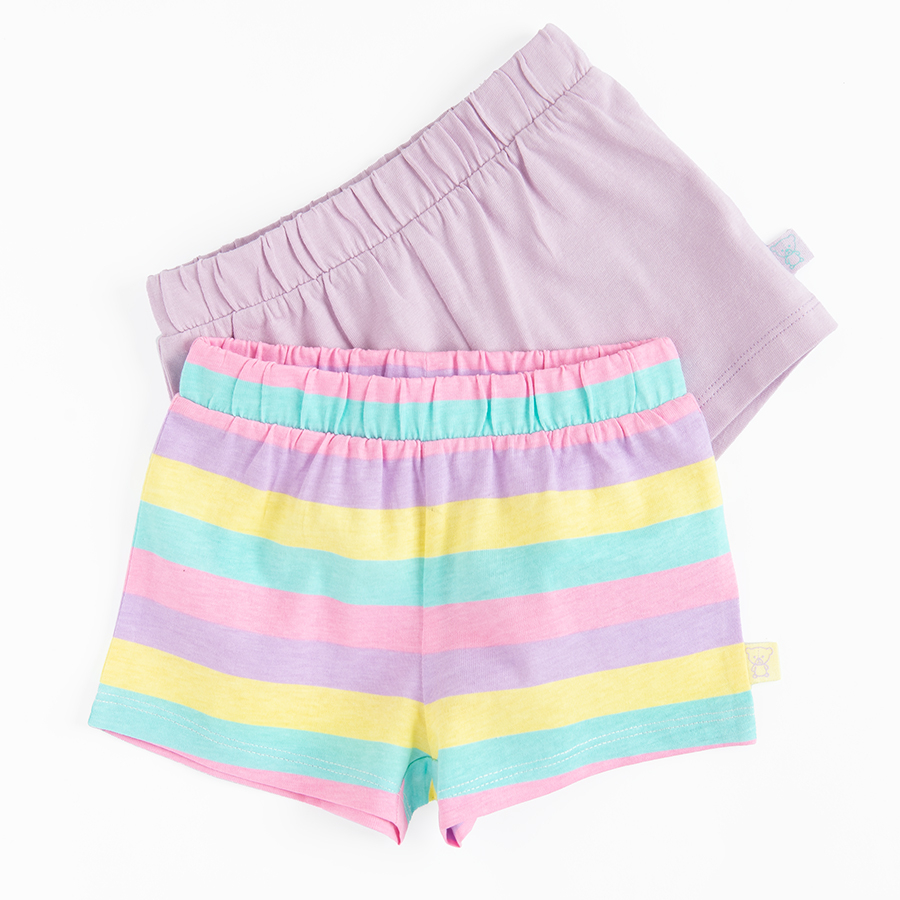 Purple and mix color shorts- 2 pack