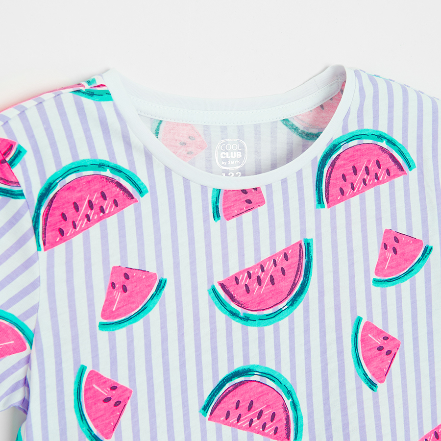 Short sleeve dress with watermelons print