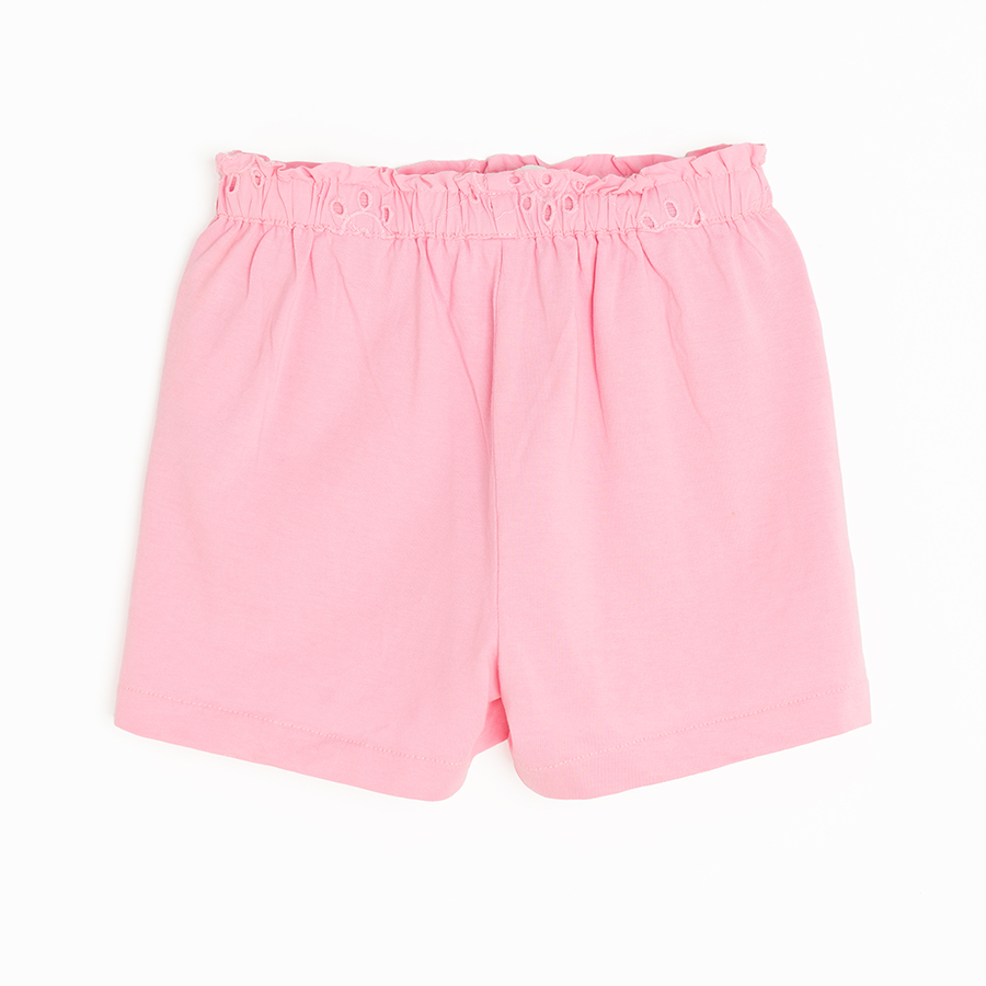 Pink shorts with flower pattern