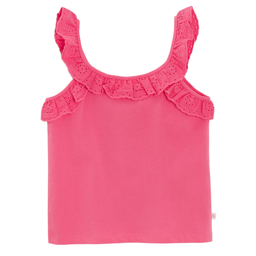 Fuchsia sleeveless T-shirt