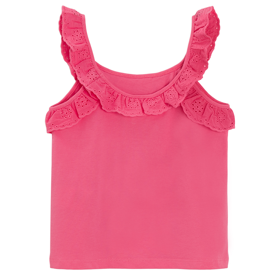 Fuchsia sleeveless T-shirt